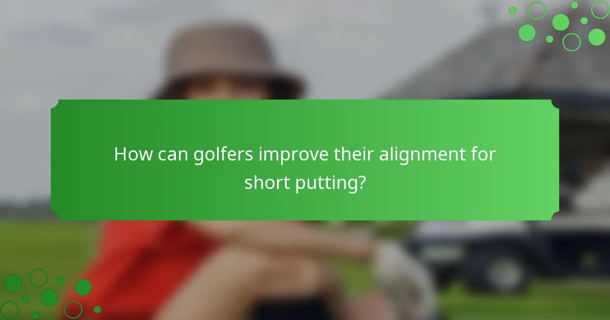 How can golfers improve their alignment for short putting?