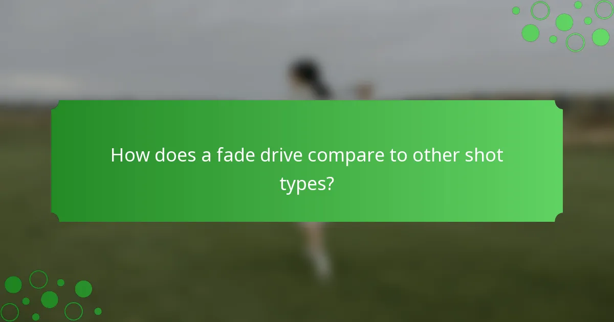 How does a fade drive compare to other shot types?