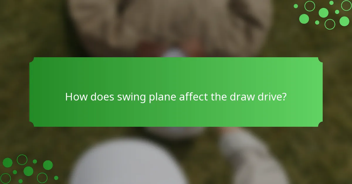 How does swing plane affect the draw drive?