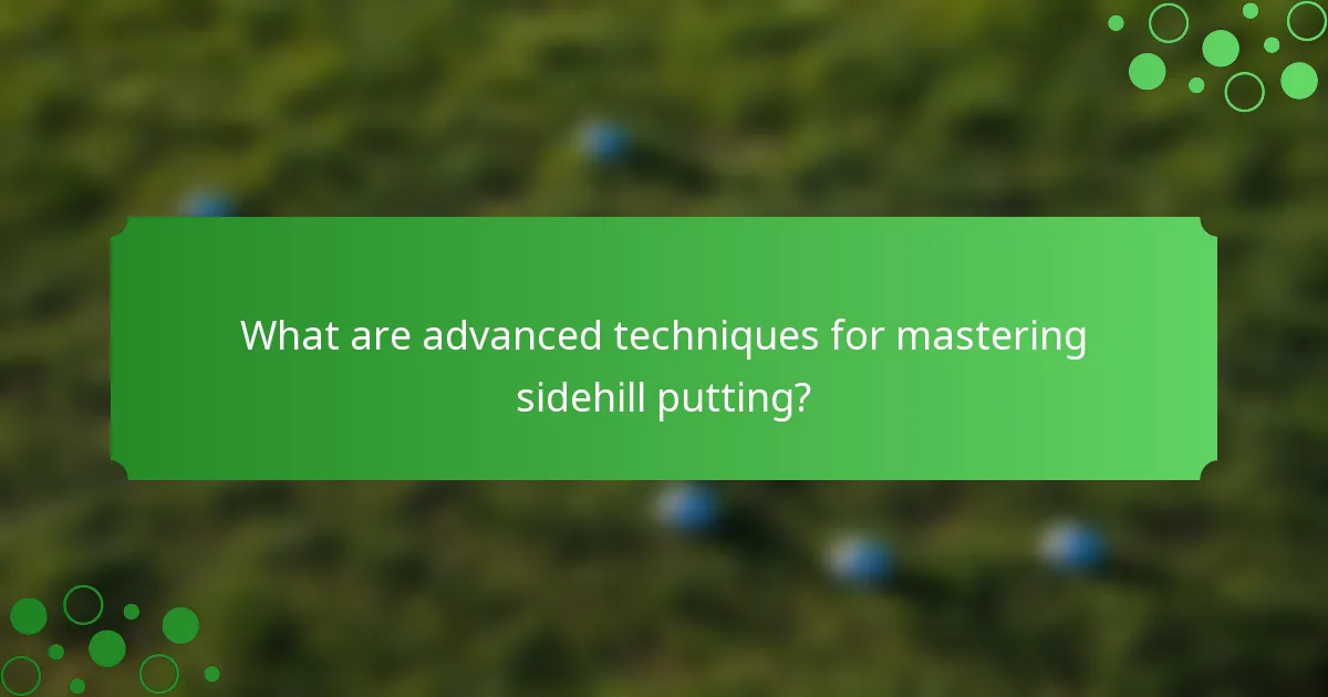 What are advanced techniques for mastering sidehill putting?