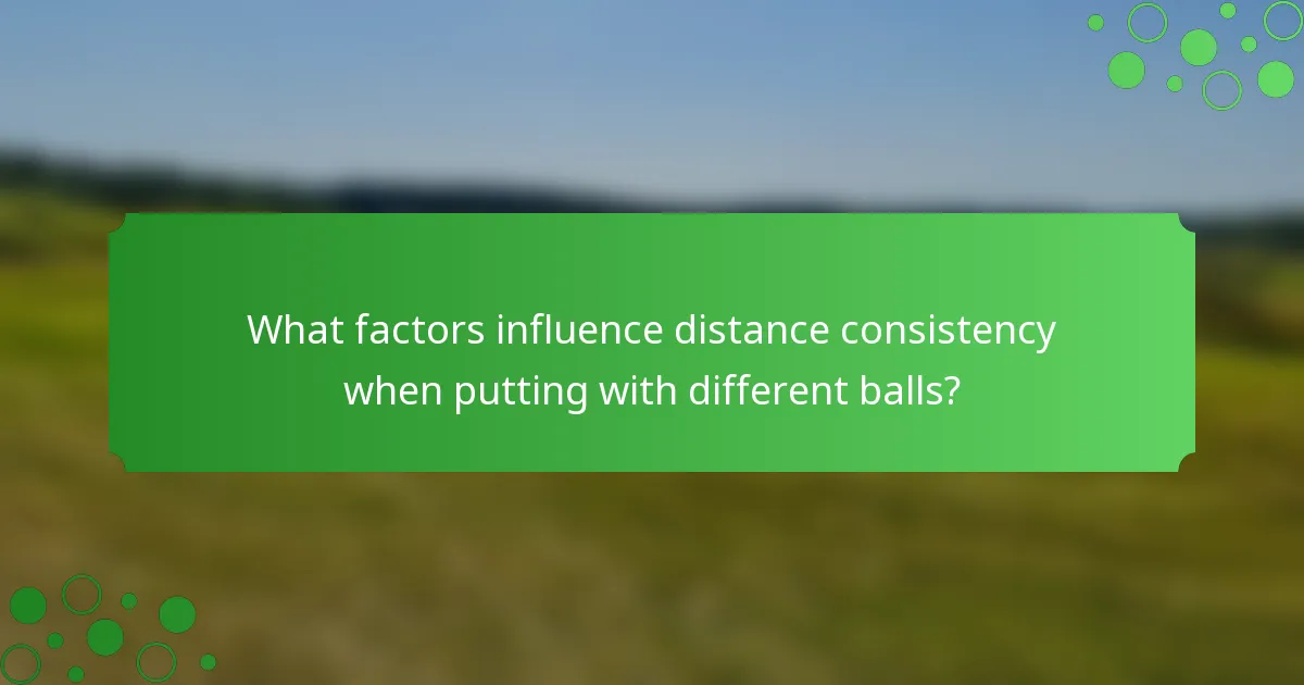 What factors influence distance consistency when putting with different balls?