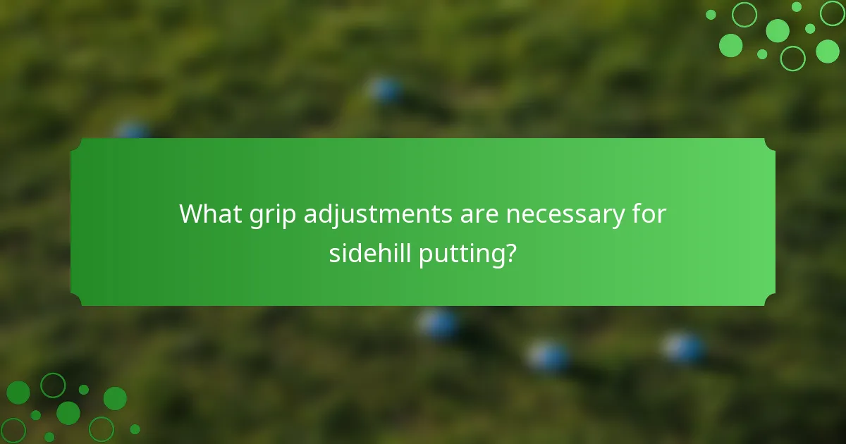 What grip adjustments are necessary for sidehill putting?